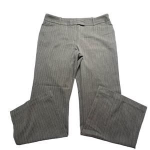 George Pants Womens 16 Striped Grey Dress Slacks Flat Front‎ Bootcut High Rise